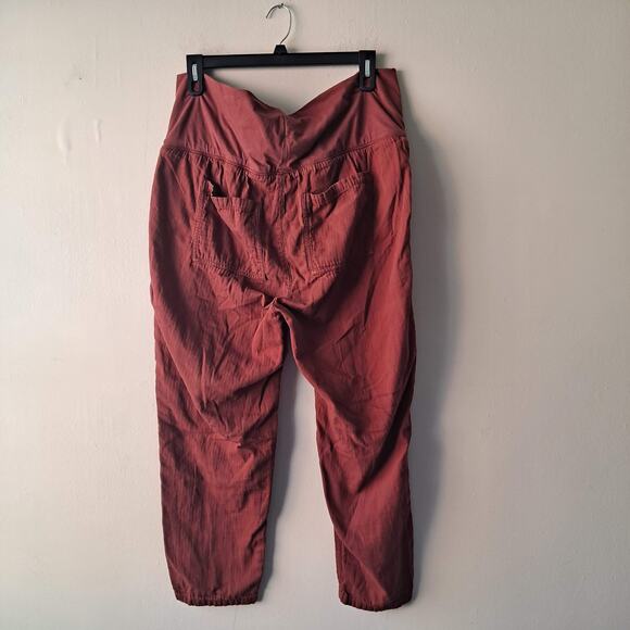 Old Navy Womens Dark Rust Relaxed Cropped Pants W Tummy Panel & Drawstrings - XL - Picture 6 of 12